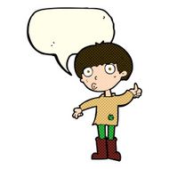 cartoon boy asking question with speech bubble N9