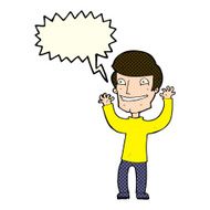 cartoon excited man with speech bubble N30