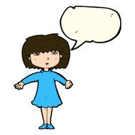 cartoon surprised woman with speech bubble N103