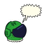 cartoon astronaut helmet with speech bubble N15