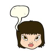 cartoon annoyed face with speech bubble N5