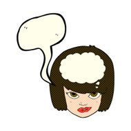 cartoon woman thinking with speech bubble N17