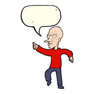 cartoon angry old man with speech bubble N58