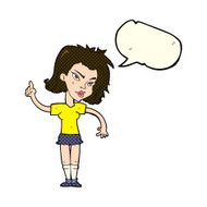 cartoon woman with idea speech bubble N101