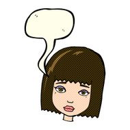 cartoon female face with speech bubble N65