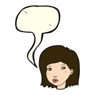 cartoon female face with speech bubble N66