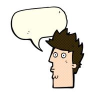 cartoon surprised face with speech bubble N6