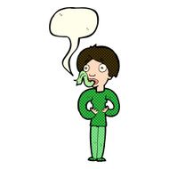 cartoon woman sticking out tongue with speech bubble N4