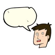 cartoon unhappy face with speech bubble N10