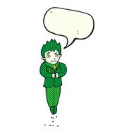 cartoon floating vampire with speech bubble N5