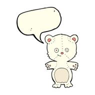 cartoon polar bear cub with speech bubble N31