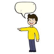cartoon man pointing and laughing with speech bubble N13