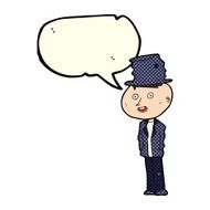 cartoon funny hobo man with speech bubble N5
