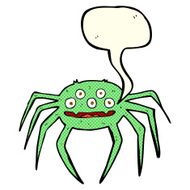 cartoon halloween spider with speech bubble N5