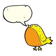 cartoon fat bird with speech bubble N18