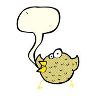 cartoon happy bird with speech bubble N18