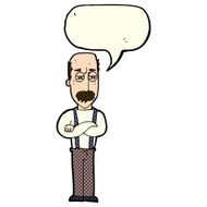 cartoon annoyed old man with speech bubble N29