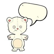cartoon happy polar bear with speech bubble N5