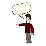 cartoon happy pointing man with speech bubble N10
