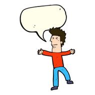 cartoon stressed man with speech bubble N31