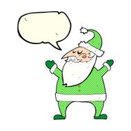 cartoon santa claus with speech bubble N86