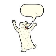 cartoon polar bear with speech bubble N39