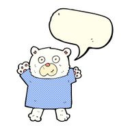 cartoon cute polar bear with speech bubble N30