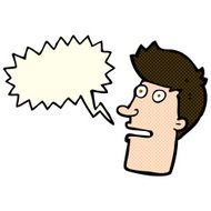 cartoon shocked male face with speech bubble N4
