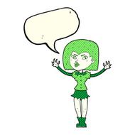 cartoon vampire girl with speech bubble N98
