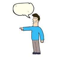 cartoon pointing man with speech bubble N39