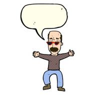 cartoon old man waving arms with speech bubble N5