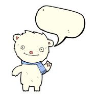 cartoon cute polar bear with speech bubble N31