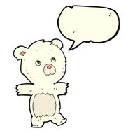 cartoon cute polar bear with speech bubble N32
