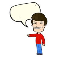cartoon happy man pointing with speech bubble N27