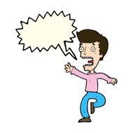 cartoon terrified man with speech bubble N92