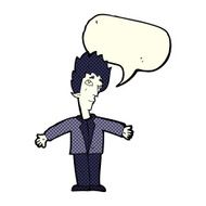 cartoon vampire man with speech bubble N54