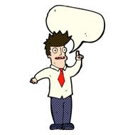 cartoon man with idea speech bubble N46