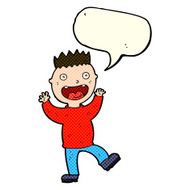 cartoon crazy happy man with speech bubble N5