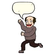 cartoon evil old man with speech bubble N9