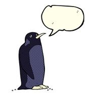 cartoon penguin with speech bubble N5