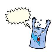 cartoon soda can character with speech bubble N5