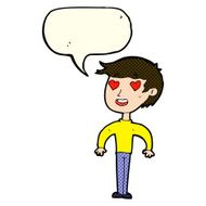 cartoon man in love with speech bubble N5