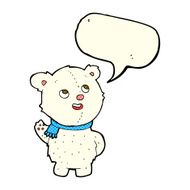cartoon cute polar bear cub with speech bubble N13