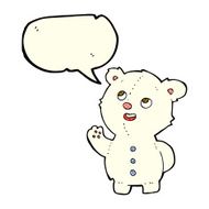 cartoon cute polar bear cub with speech bubble N14