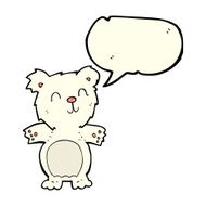 cartoon cute polar bear cub with speech bubble N15