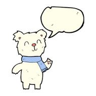cartoon cute polar bear cub with speech bubble N17