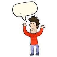 cartoon stressed man with speech bubble N32