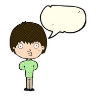 cartoon whistling boy with speech bubble N5