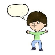 cartoon suspicious man with speech bubble N20