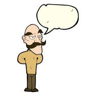 cartoon old man with mustache speech bubble N15
